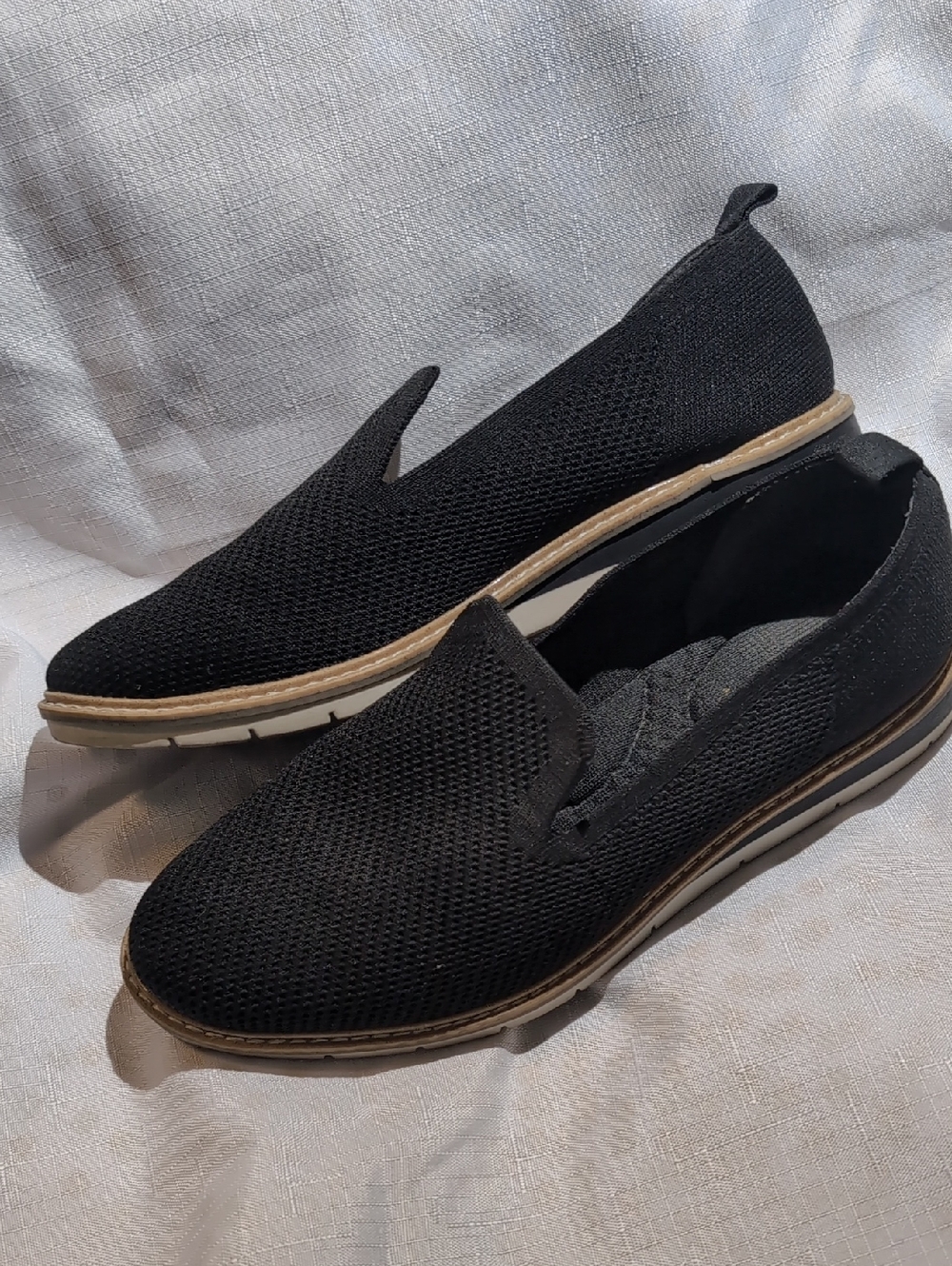 Kelly & Katie Black Knit Slip-On Flats